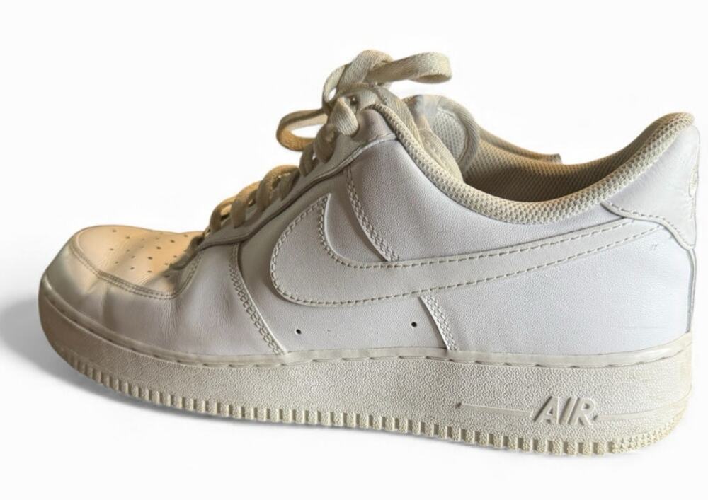 Nike Air Force 1 Low Triple White Clean Classic Sneakers, CW2288-111, Men's 12